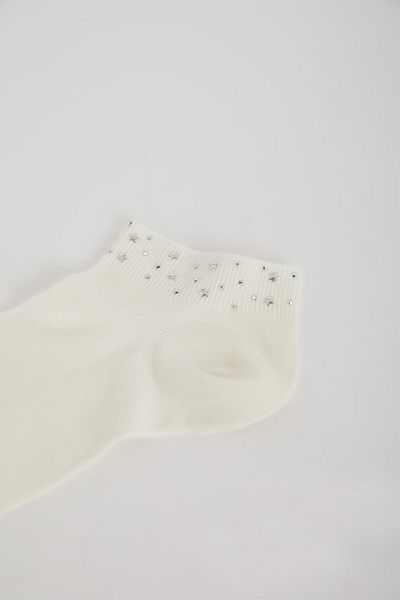 DeFacto Nahtlose Damen-Socken aus gekämmter Baumwolle mit glänzendem Sternmuster E8652axns