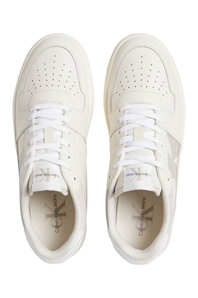 Calvin Klein Erkek Rahat Taban Nefes Alabilir Üst Yüzey Düşük Bilekli Beyaz Sneaker YM0YM01160-0LH