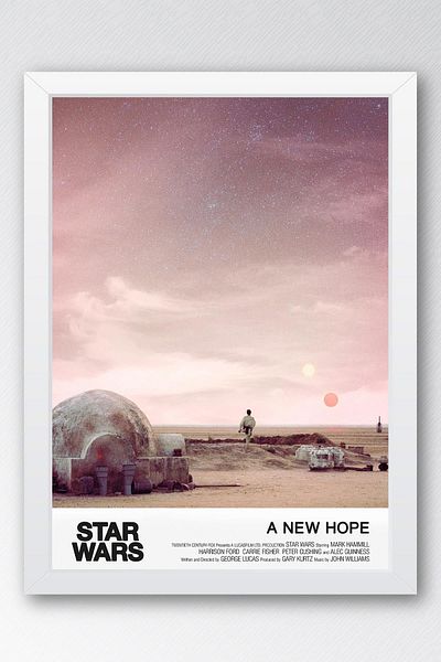 Saturn Pictură înrămată Star Wars A New Hope - Pictură poster Space Wars Old Fim