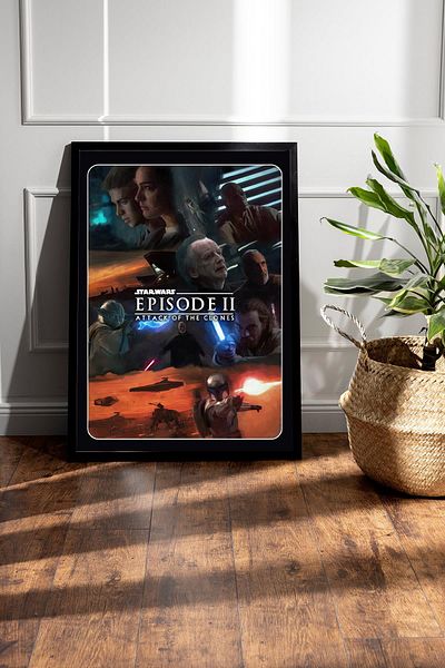 Saturn Pictură în 2 rame Star Wars - Space Wars Old Nostalgia Fim Poster Pictură