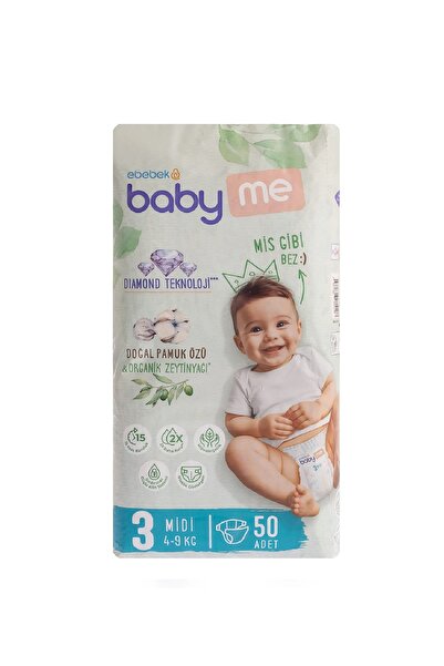 Baby&Me Baby Me 3 Numara Bebek Bezi 4-9 Kg 50 Adet