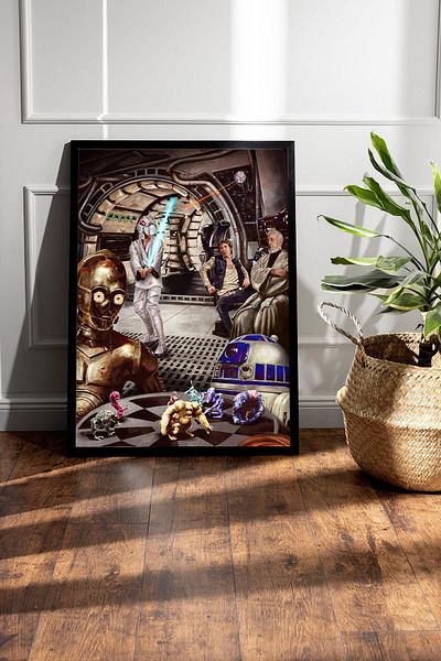Saturn Pictură înrămată Star Wars - Pictură poster Space Wars Fim
