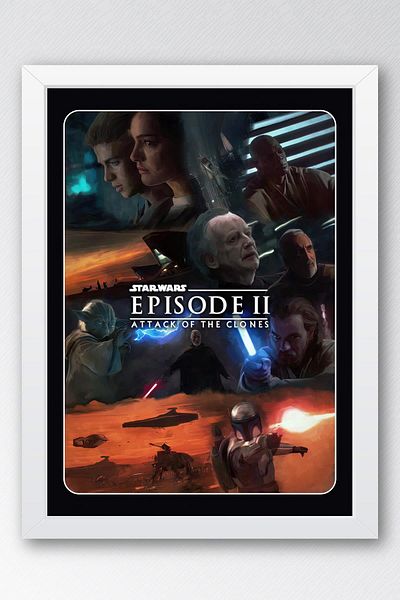 Saturn Pictură în 2 rame Star Wars - Space Wars Old Nostalgia Fim Poster Pictură