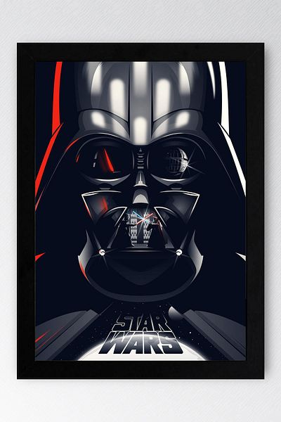 Saturn Tablou înrămat Darth Vader Star Wars - Poster de film Space Wars