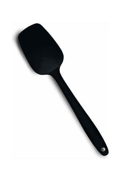 Tohana Silicone Spoon Spatula 27 cm Black - Ergonomic, Non-Stick, Durable