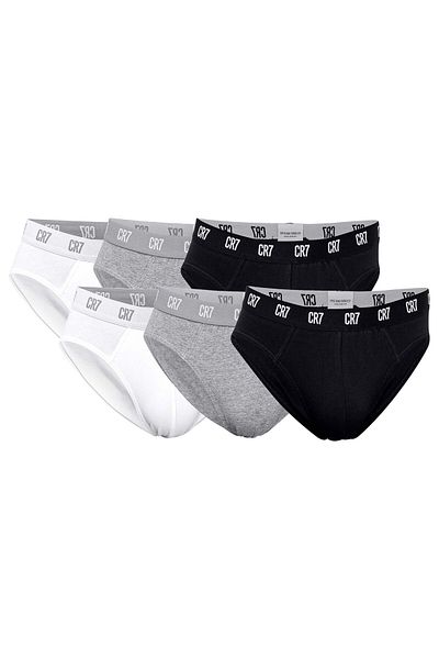Cristiano Ronaldo CR7 CR7 Herren Slips, 6er Pack - Briefs, Logobund, Stretch Cotton