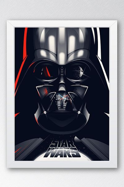 Saturn Tablou înrămat Darth Vader Star Wars - Poster de film Space Wars
