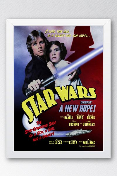 Saturn Επιτραπέζιο με κορνίζα Star Wars - Επιτραπέζια αφίσα Space Wars Retro Fim
