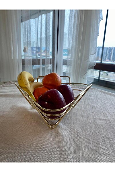 MY ROTA EV ÜRÜNLERİ Üçgen Sepet, Meyve Sepeti, Ekmek Sepeti, Modern Tel Sepet