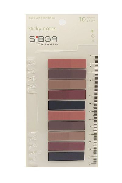 sibga tasarım Transparent Colored Post-It Note Paper - 200 Sheets Bookmark Sticker