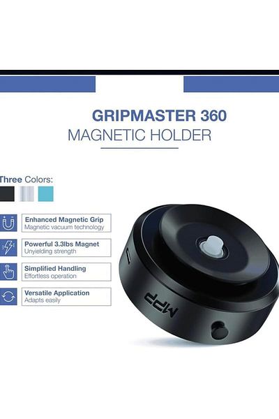 AWH MPP Gripmaster 360 Magnetic Holder – Magnetic Car Phone Mount with Vacuum Adsorption (Black).