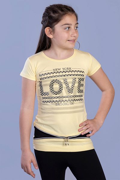 Toontoy Girl's T-shirt - Love Foil Printed