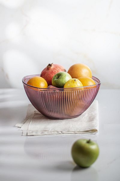 EWs Acrylic Baroque Plum Large Square Fruit & Salad Bowl & Mixing Bowl / 3.3 Lt (NOT GLASS)