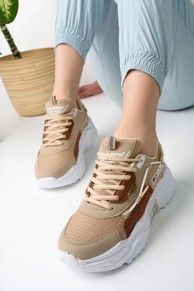 Marco Jamper Pantofi sport confortabili de zi cu zi, bej, maro, pentru femei, pantofi 2038