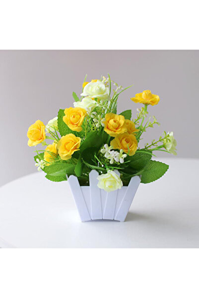 Choice3 زهور اصطناعية صفراء ديكور منزلي محاكاة نبات بلاستيكي زهور صناعية في أ...