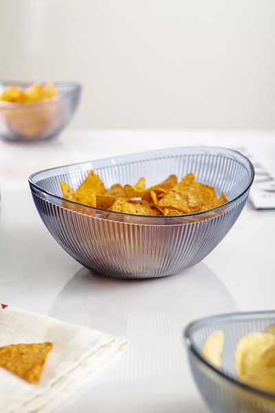EWs Acrylic Dark Blue Medium Size Oval Fruit & Salad Bowl & Mixing Bowl / 1.6 Lt (NOT GLASS)