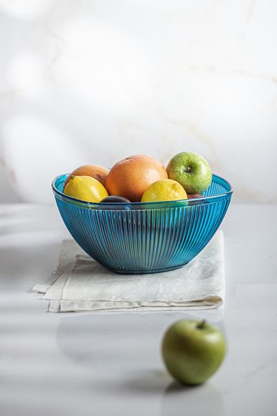 EWs Acrylic Baroque Aquamarine Large Square Fruit & Salad Bowl & Mixing Bowl / 3.3 Lt (NOT GLASS)
