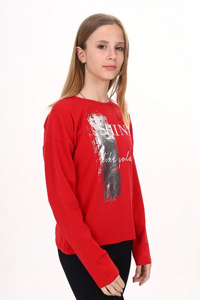 Toontoy Girl's Foil Printed Shine Sweatshirt