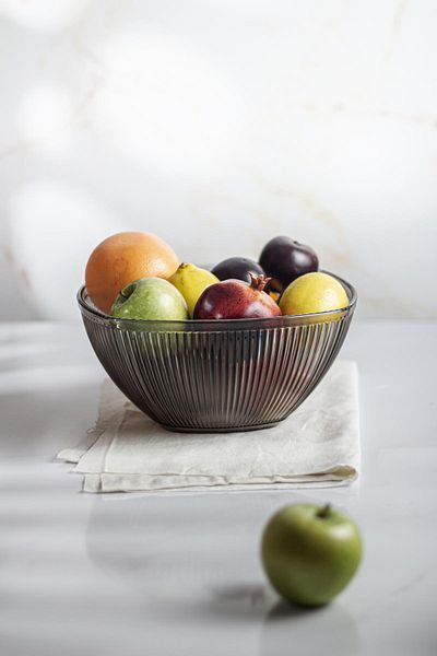 EWs 3.3 Lt Acrylic Baroque Smoked Large Square Fruit and Salad Bowl - Mixing Bowl
