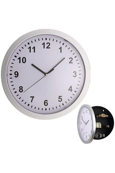 fulina Wall Clock Safe,25CM Battery-Operated Analog Clock,With Hidden Wall Safe