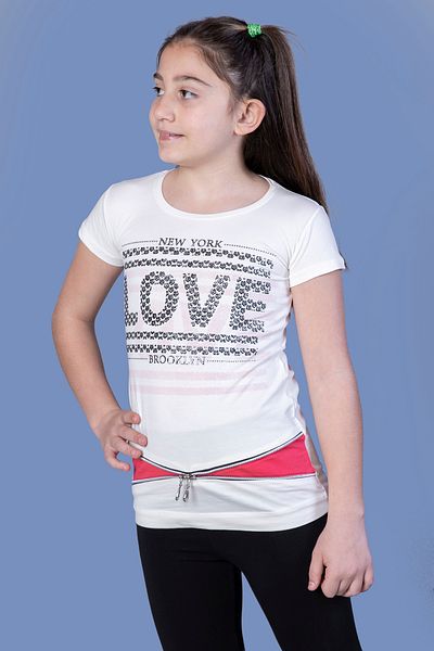 Toontoy Girl's T-shirt - Love Foil Printed