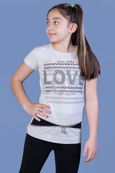 Toontoy Girl's T-shirt - Love Foil Printed