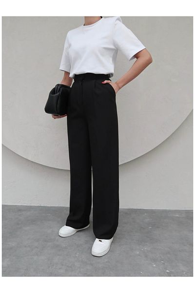 ESRAHELVACI Black Hooked Palazzo Trousers