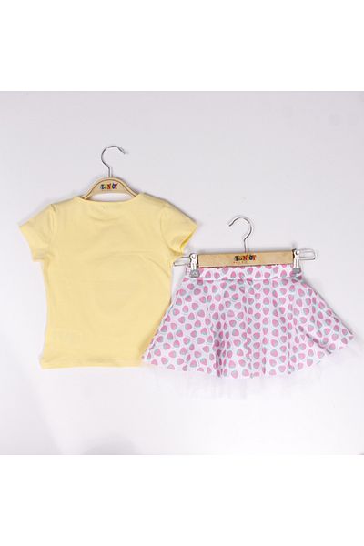 Toontoy Strawberry Embroidered Girl's Skirt Set