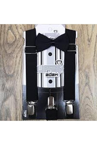 Ufak Adam Set de curele cu papion negru pentru băiat (potrivit pentru vârsta ...