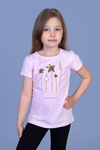 Toontoy Κοριτσίστικο μπλουζάκι με κέντημα με αστέρια