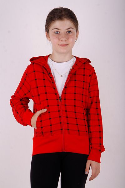 Toontoy Girl's Plaid Patterned Cardigan - Zippered
