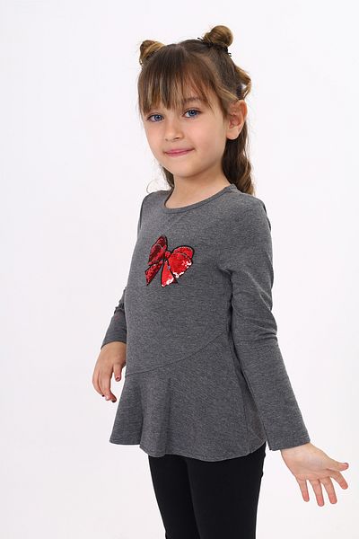Toontoy Girl - Sequin Chest Embroidered Bow T-shirt