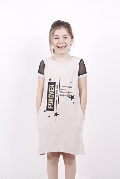 Toontoy Girl - Forever Sequin Embroidered Mesh Sleeve Dress