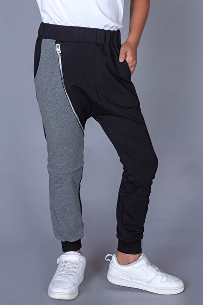 Toontoy Boy's Sweatpants - Shalwar Type, Zipper Detailed