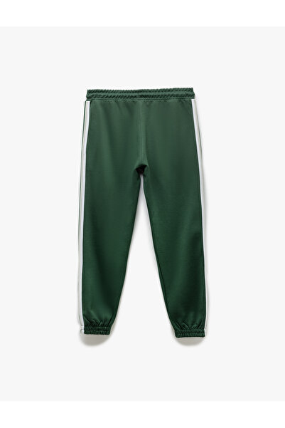 Koton Stripe Detailed Cotton Blended Lace up Waist Jogger Sweatpants