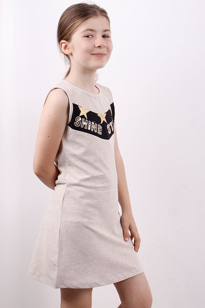 Toontoy Star Patterned Girl's Dress - Gilded