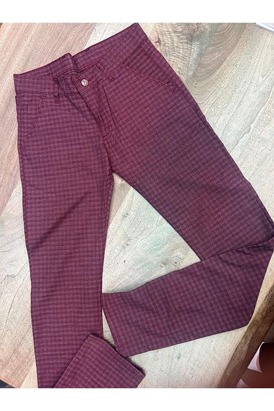 WKM Men's Summer Slim Fit Cut Lycra Ankle Length Plaid Fabric Trousers