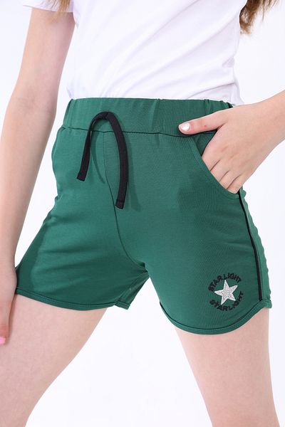 Toontoy Star Embroidered Girl's Shorts