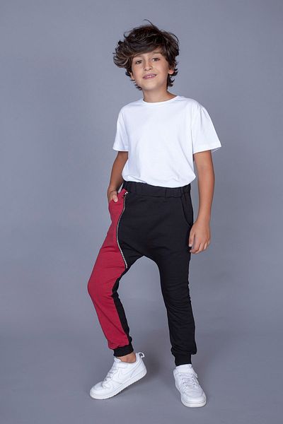 Toontoy Boy's Sweatpants - Shalwar Type, Zipper Detailed
