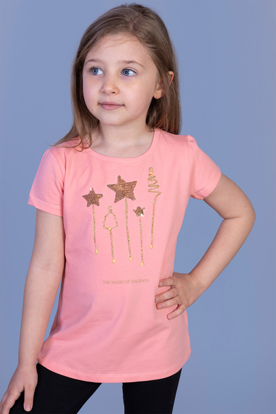 Toontoy Κοριτσίστικο μπλουζάκι με κέντημα με αστέρια