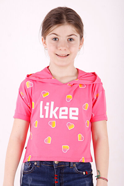 Toontoy Fată - Tricou Likee cu imprimeu cu glugă