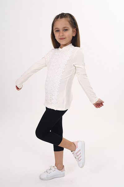 Toontoy Girl's Lace School T-Shirt