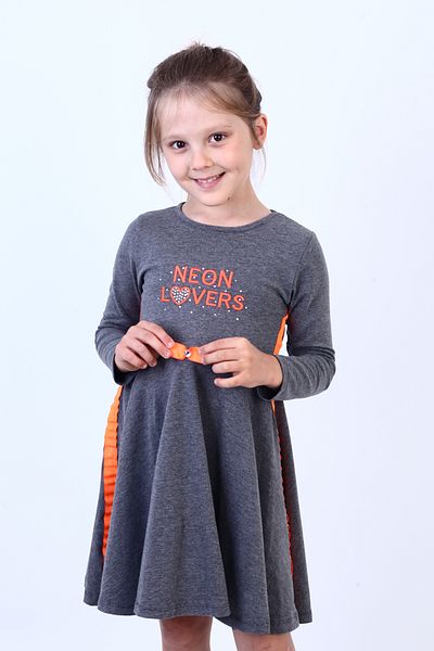 Toontoy Neon Lover Embroidered Girl's Dress