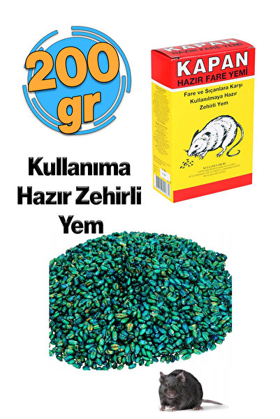 Badem10 Fare Haşere Böcek Sıçan Yemi Zehir Buğday 200 gr Hazır Zehirli Yem 1 ...
