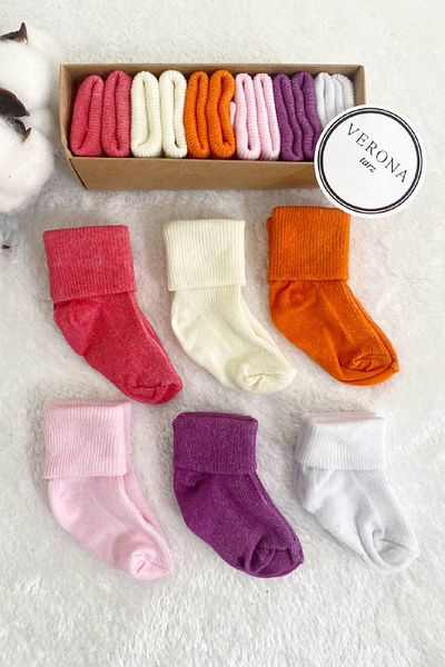 VERONA TARZ Premium Luxury 6-Piece Baby Socks Set - Gift for Boys and Girls