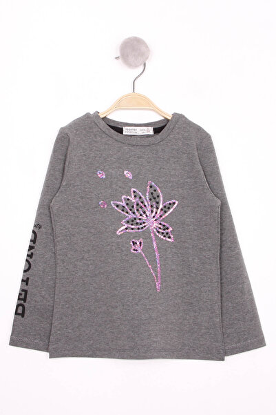 Toontoy Κοριτσίστικο μπλουζάκι με κέντημα λουλουδιών