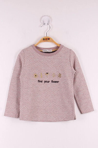 Toontoy Girl's Text Embroidered Score T-Shirt