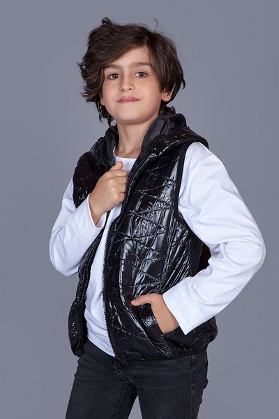 Toontoy Shiny Boy's Vest - Hooded