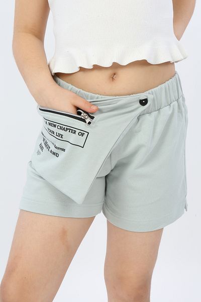 Toontoy Girl's Ornamental Pocket Front Shorts