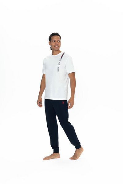 U.S. Polo Assn. Πόλο Ασν. Ανδρικό σετ πιτζάμες εκρού 100% βαμβάκι - ILC2.18M89Q0U